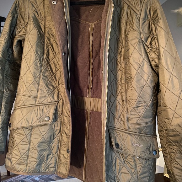 Barbour Cavalry Polarquilt Jacket Sz 14 Olive - Picture 4 of 5